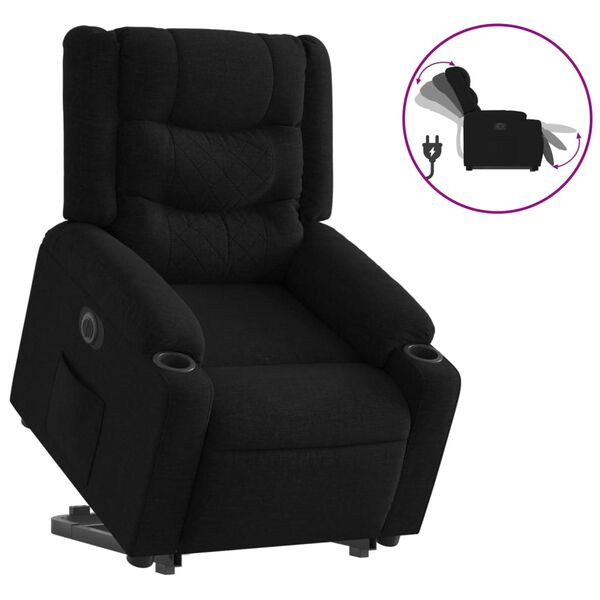 vidaXL Fauteuil inclinable &eacute;lectrique noir tissu