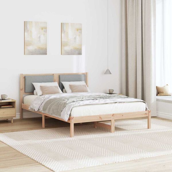 vidaXL Cadre de lit Gris clair 160 x 200 cm Pin massif