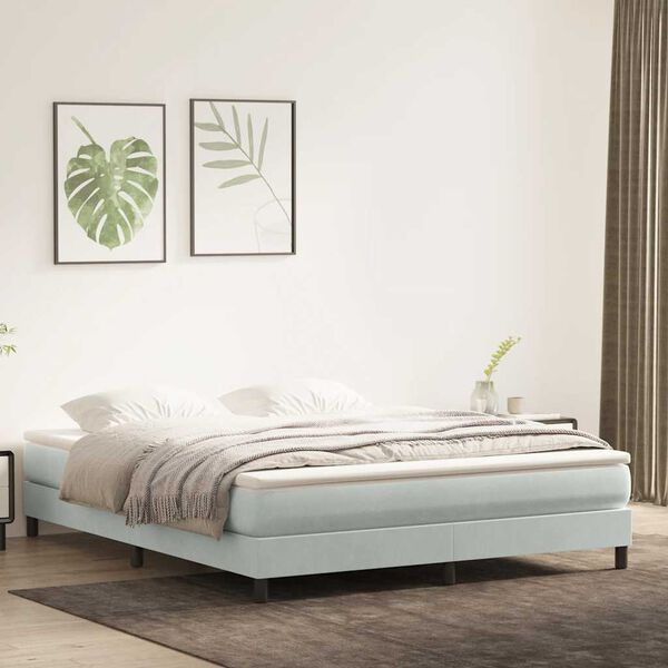 vidaXL Sommier &agrave; lattes de lit sans matelas gris clair 180x220 cm