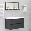 vidaXL Miroir de salle de bain Gris 80x10,5x37 cm Agglom&eacute;r&eacute;