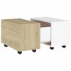 vidaXL Table basse blanc et ch&ecirc;ne sonoma 60x60x38 cm bois d'ing&eacute;nierie