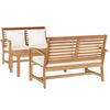 vidaXL Ensemble de canap&eacute; de jardin 3 pcs Naturel Bois de teck massif