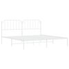 vidaXL Cadre de lit m&eacute;tal sans matelas et t&ecirc;te de lit blanc 200x200 cm