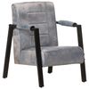 vidaXL Chaise de canap&eacute; 60x80x87 cm Gris Cuir de ch&egrave;vre v&eacute;ritable