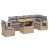 vidaXL Salon de jardin avec coussins 7 pcs beige r&eacute;sine tress&eacute;e