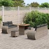 vidaXL Ensemble de canap&eacute; de jardin avec coussin 8 pcs Gris polyrotin