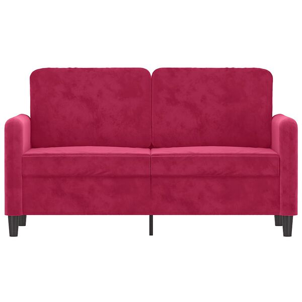 vidaXL Canapé à 2 places Rouge bordeaux 120 cm Velours