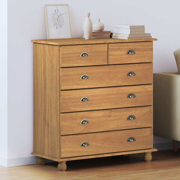 vidaXL Commode ASKIM Marron 91 x 40 x 95,5 cm Bois de pin massif
