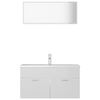 vidaXL Ensemble de meubles de salle de bain Blanc brillant Agglom&eacute;r&eacute;