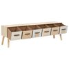 vidaXL Meuble TV avec 6 tiroirs 130x30x40 cm Bois de pin massif