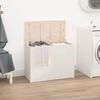 vidaXL Bo&icirc;te &agrave; linge Blanc 88,5x44x66 cm Bois massif de pin