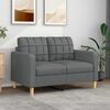 vidaXL Canap&eacute; &agrave; 2 places Gris fonc&eacute; 120 cm Tissu