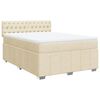 vidaXL Sommier &agrave; lattes de lit avec matelas Cr&egrave;me 140x200 cm Tissu