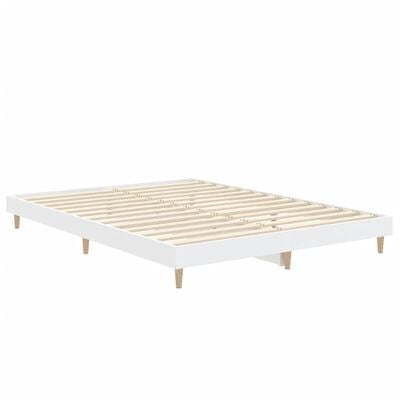 vidaXL Cadre de lit Blanc 140x190 cm bois d'ingénierie