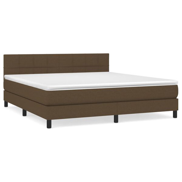 vidaXL Sommier &agrave; lattes de lit avec matelas Marron fonc&eacute; 160x200 cm