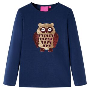 T-shirt enfants &agrave; manches longues bleu marine 92