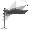 vidaXL Parasol Roma à Bras Déporté Anthracite et noir