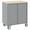 vidaXL Placard de travail avec roue 3 pcs Noir et gris 75 x 45 x 85 cm