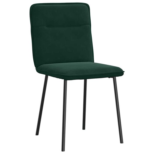 vidaXL Chaises &agrave; manger lot de 2 Vert fonc&eacute; Velours