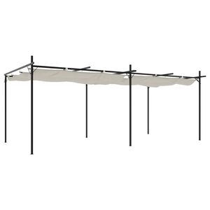vidaXL Pergola avec toit r&eacute;tractable cr&egrave;me 589x292x230 cm