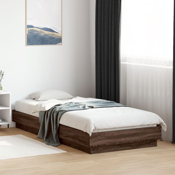 vidaXL Cadre de lit sans matelas avec lumi&egrave;res LED 100x200 cm