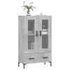 vidaXL Buffet haut gris b&eacute;ton 69,5x31x115 cm bois d'ing&eacute;nierie