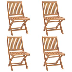 vidaXL Chaises pliables de jardin lot de 4 Bois de teck solide