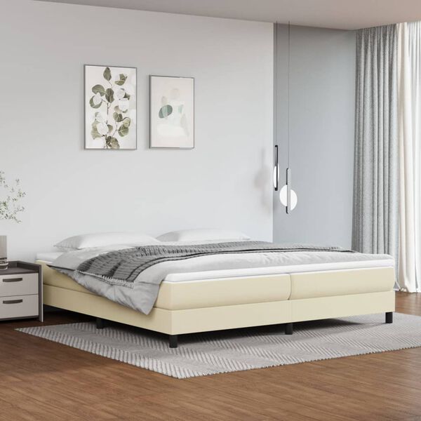 vidaXL Cadre de lit cr&egrave;me 200x200 cm similicuir