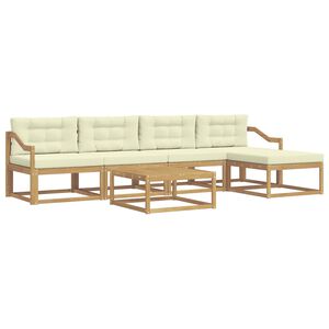 vidaXL Ensemble de canap&eacute;s d'ext&eacute;rieur 6 pc Blanc et cr&egrave;me Polyester