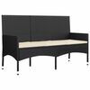 vidaXL Salon de jardin 4 pcs avec coussins Noir R&eacute;sine tress&eacute;e
