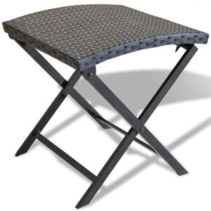vidaXL Tabouret pliable R&eacute;sine tress&eacute;e Noir