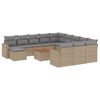 vidaXL Salon de jardin avec coussins 13 pcs beige r&eacute;sine tress&eacute;e