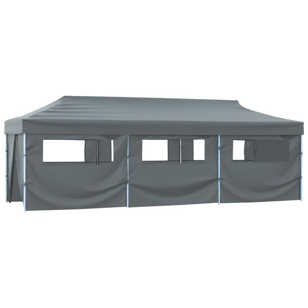 vidaXL Tente de réception pliable avec 8 parois 870x291x315 cm Anthracite