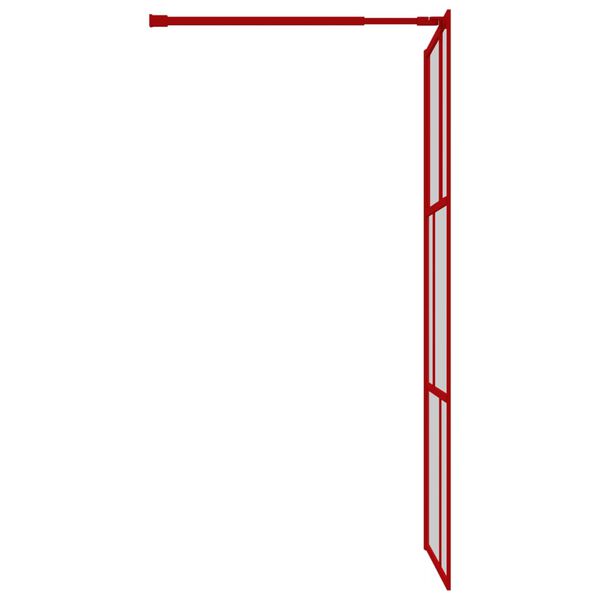 vidaXL Paroi de douche avec verre ESG transparent rouge 90x195 cm
