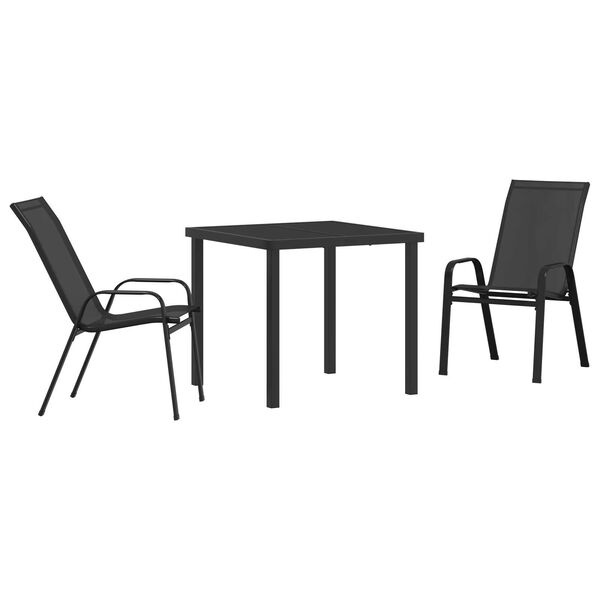 vidaXL Ensemble de salle à manger pour jardin 5 pcs Noir