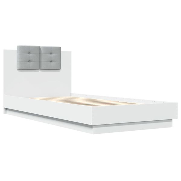 vidaXL Cadre de lit avec LED sans matelas blanc 100x200 cm