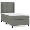 vidaXL Sommier &agrave; lattes de lit avec matelas Gris fonc&eacute; 90x200 cm Tissu