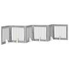vidaXL Porte de chien pliable avec supports 6 pc Sonoma gris 482 cm