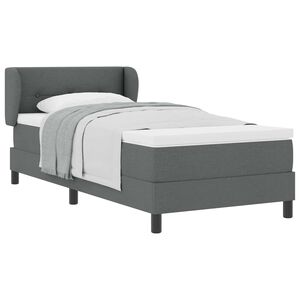 vidaXL Lit &agrave; ressorts avec matelas Gris fonc&eacute; 80 x 200 cm tissu