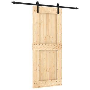 vidaXL Porte coulissante Naturel et noir 85 x 210 cm