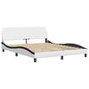 vidaXL Cadre de lit Viana avec LED sans matelas blanc et noir 160x200 cm
