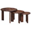 vidaXL Tables basses gigognes 3 pc Marron fonc&eacute; &Oslash; 54 x 40 cm