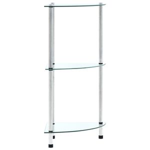 vidaXL &Eacute;tag&egrave;re 3 niveaux Transparent 30x30x67 cm Verre tremp&eacute;