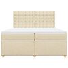 vidaXL Sommier &agrave; lattes de lit avec matelas Cr&egrave;me 200x200 cm Tissu