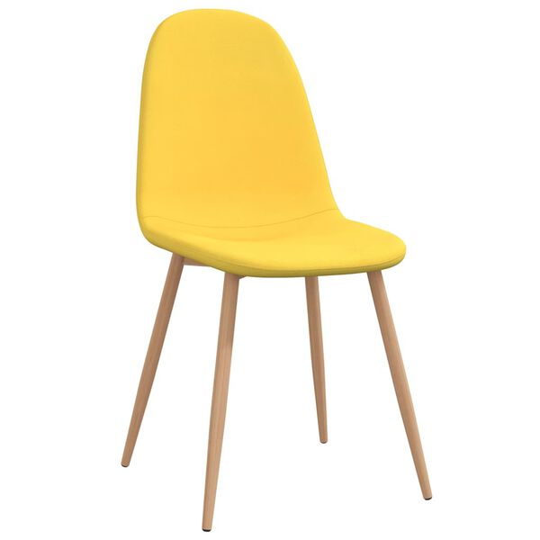 vidaXL Chaises à manger lot de 4 jaune moutarde tissu