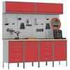 vidaXL Ensemble de placards de travail avec tiroir 10 pcs Rouge