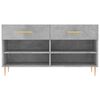 vidaXL Banc &agrave; chaussures gris b&eacute;ton 102x35x55 cm bois d'ing&eacute;nierie