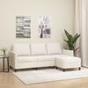 vidaXL Canap&eacute; &agrave; 3 places avec repose-pieds Cr&egrave;me 180 cm Similicuir