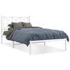 vidaXL Cadre de lit m&eacute;tal sans matelas et t&ecirc;te de lit blanc 100x190 cm