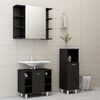 vidaXL Ensemble de meubles de salle de bain 3 pcs Noir Agglom&eacute;r&eacute;